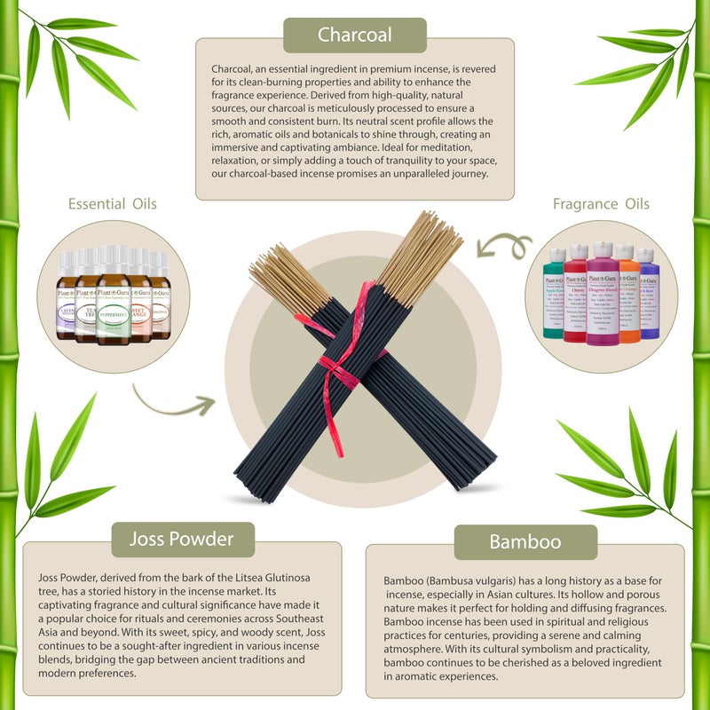 Plant Guru Nag Champa Incense Sticks 11" Bulk - 1 Bundle 85 to 100 Sticks - Smooth and Clean Long Burn Time, 45 to 60 Minutes. - Image 3